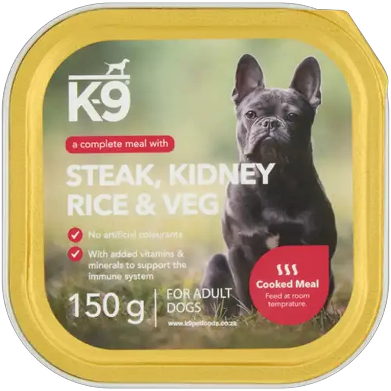 K-9 Steak, Kidney, Rice & Veg Adult Wet Dog Food 150g
