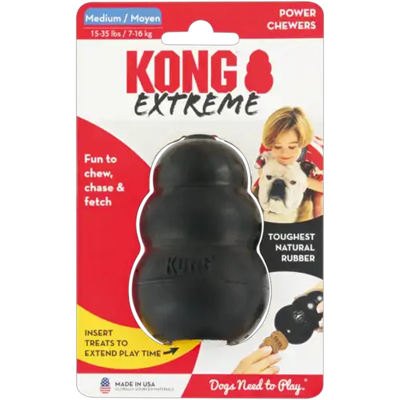 Kong Extreme Medium Black Natural Rubber Dog Toy