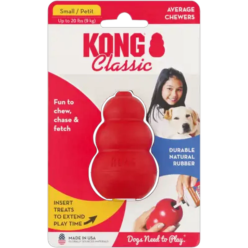 Kong Small Red Classic Rubber Refillable Dog Treat Toy