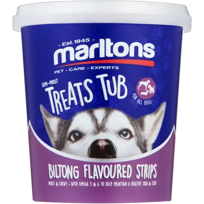 Marltons Biltong Flavoured Semi-Moist Dog Strips 500g