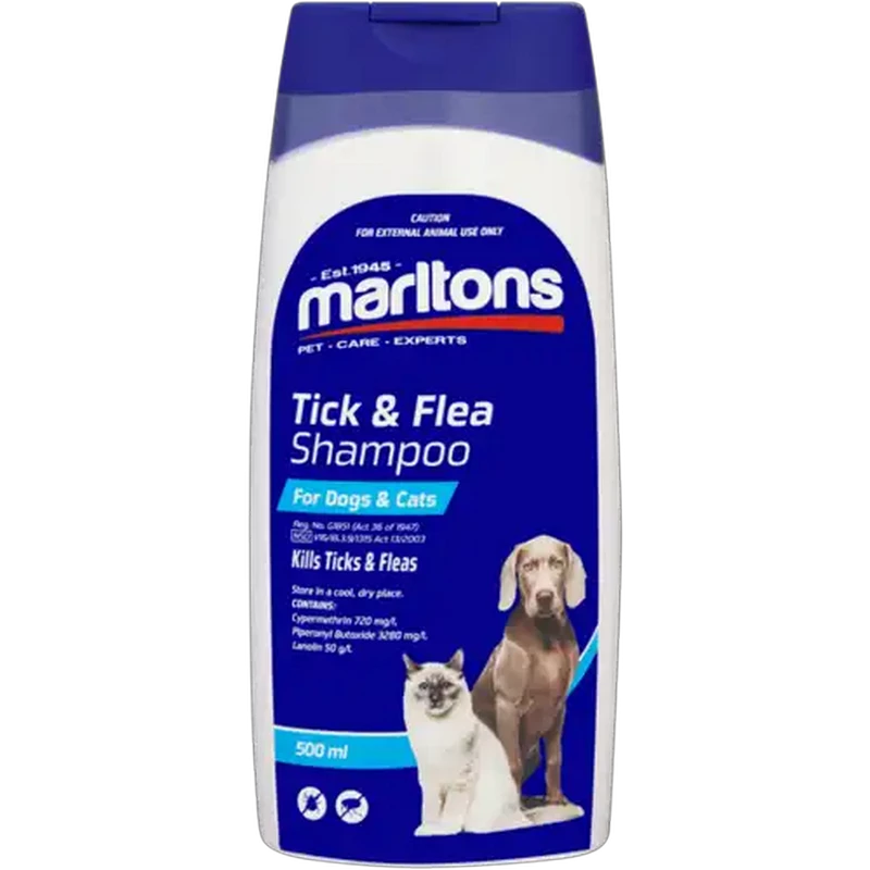 Marltons Cats And Dogs Tick And Flea Shampoo 500ml