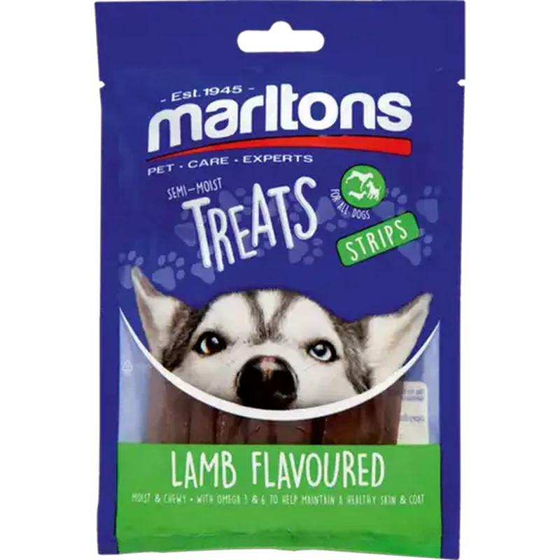 Marltons Semi-Moist Lamb Strip Dog Treats 120g