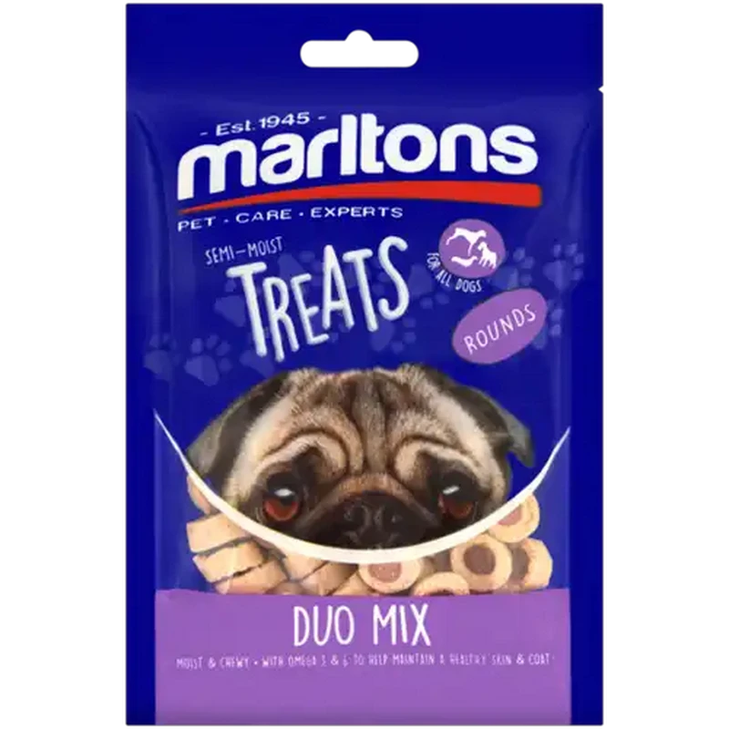 Marltons Treats Duo Mix Semi-Moist Dog Rounds 120g