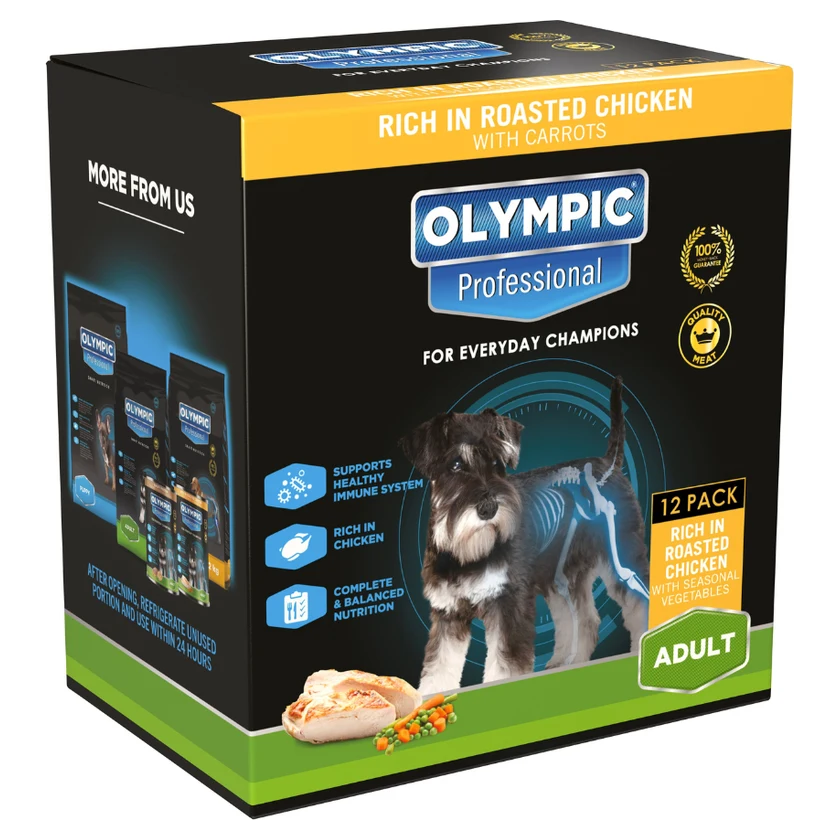 Olympic Professional Roasted Chicken Adult Wet Dog Food in Seasonal Vegetables 12 x 85g