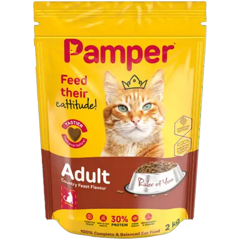 Pamper Country Feast Flavour Adult Dry Cat Food 2kg