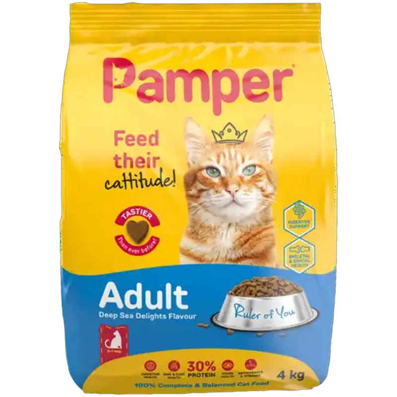 Pamper Deep Sea Delights Flavour Adult Dry Cat Food 4kg