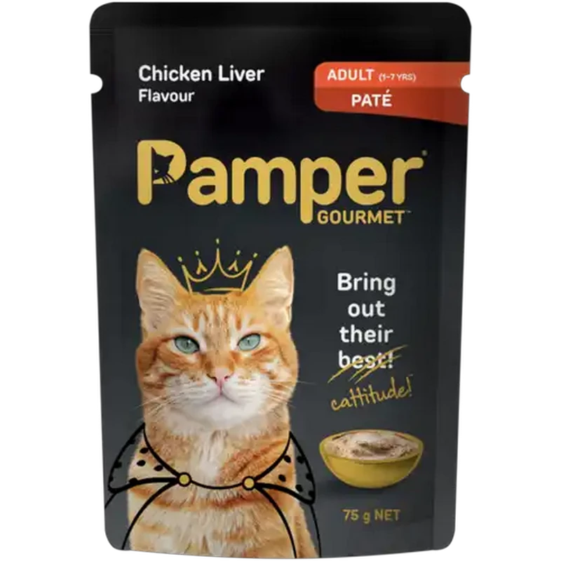 Pamper Gourmet Chicken Liver Flavour Adult Wet Cat Food 75g
