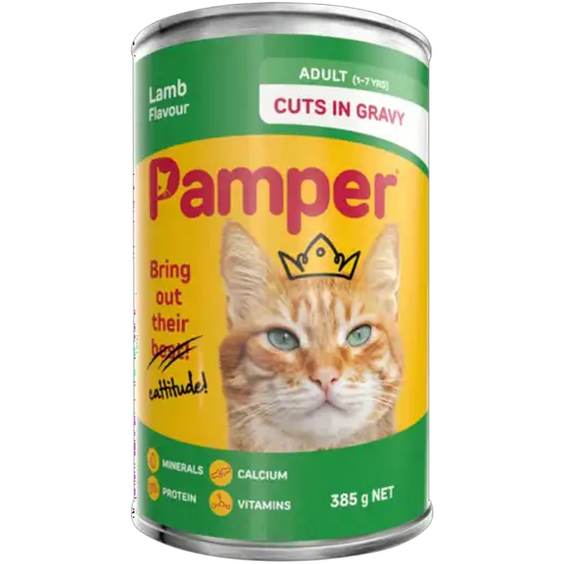 Pamper Lamb Flavoured Cuts in Gravy 385g