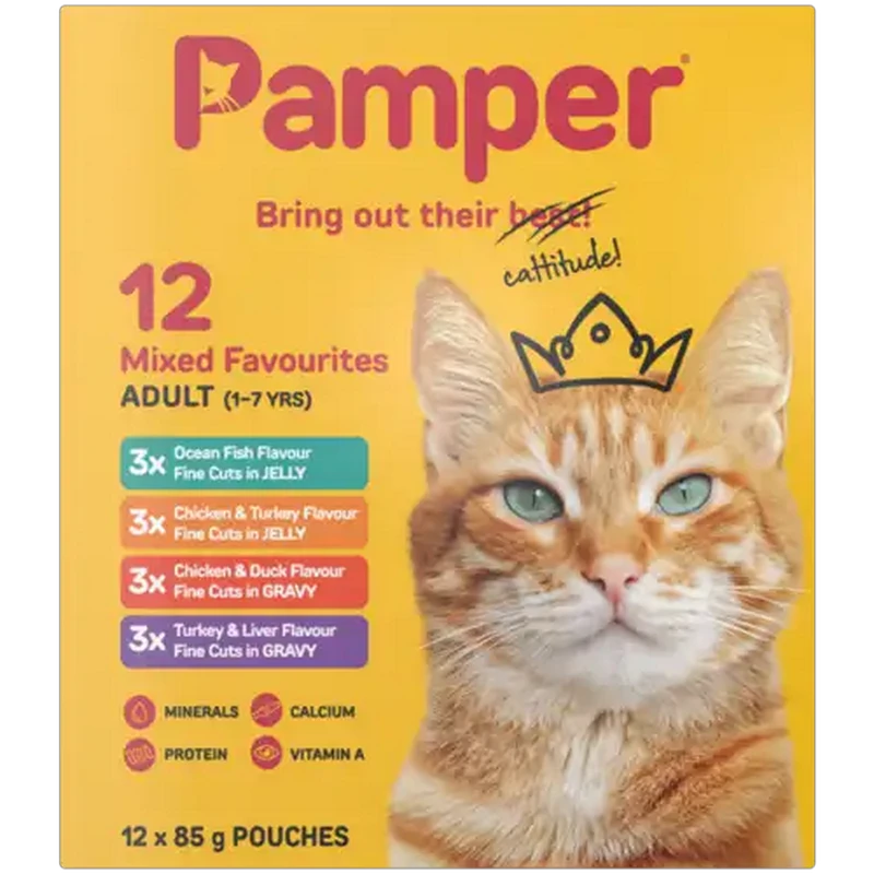 Pamper Mixed Favourites Cat Food 12 x 85g