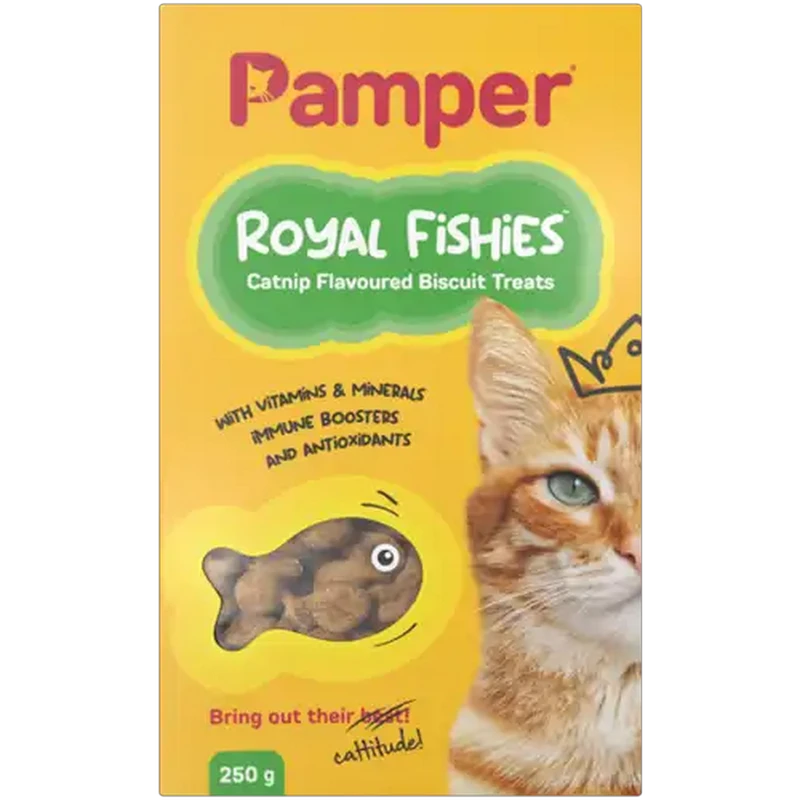 Pamper Royal Fishies Catnip Flavoured Biscuit Treats 250g