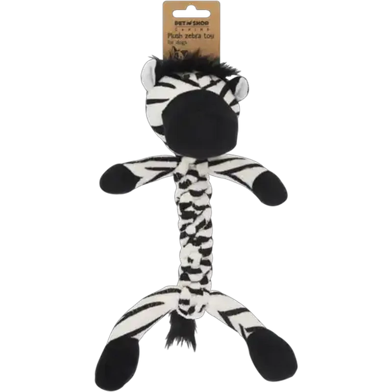 Petshop Black & White Zebra Plush Dog Toy