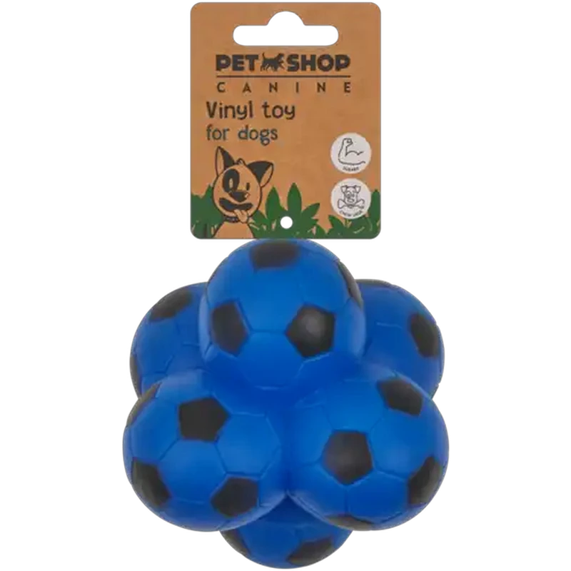 Petshop Canine Blue Rubix Ball Vinyl Chew Toy