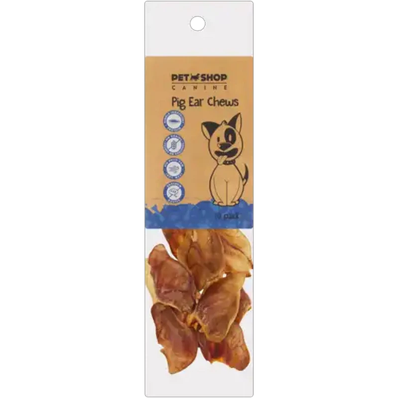 Petshop Canine Pig Ear Chews 10-Pack
