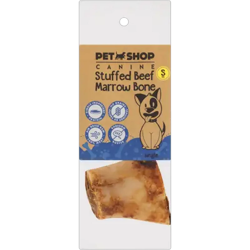 Petshop Canine Stuffed Beef Marrow Bone Small