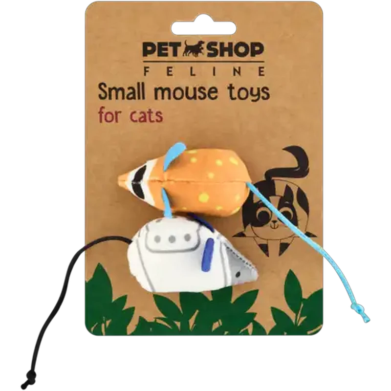Petshop Feline Small Mouse Toys 2-Pack