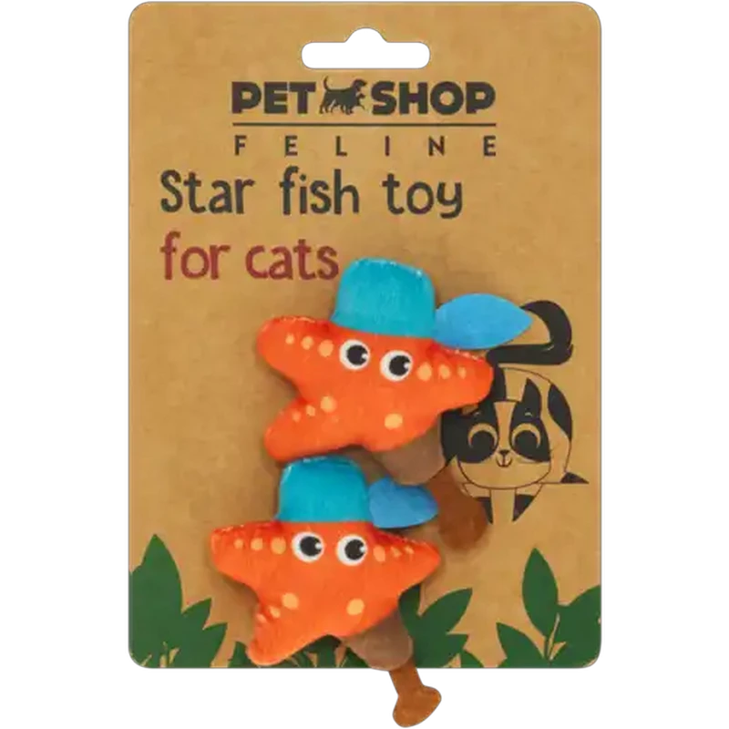 Petshop Feline Star Fish Toy 2-Pack
