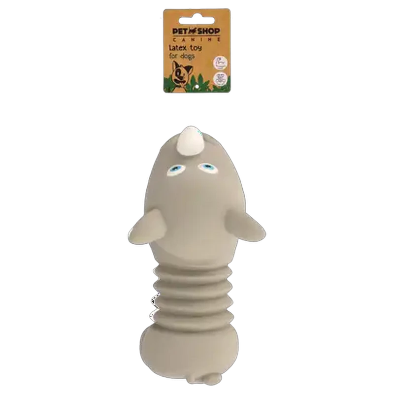 Petshop Grey Latex Rhino Dog Toy