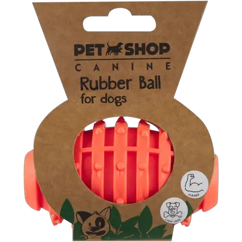 Petshop Medium Oval Rubber Ball Dog Toy (Colour May Vary)