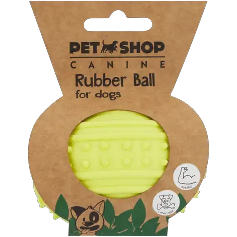 Petshop Oval Rubber Ball Dog Toy (Colour May Vary)