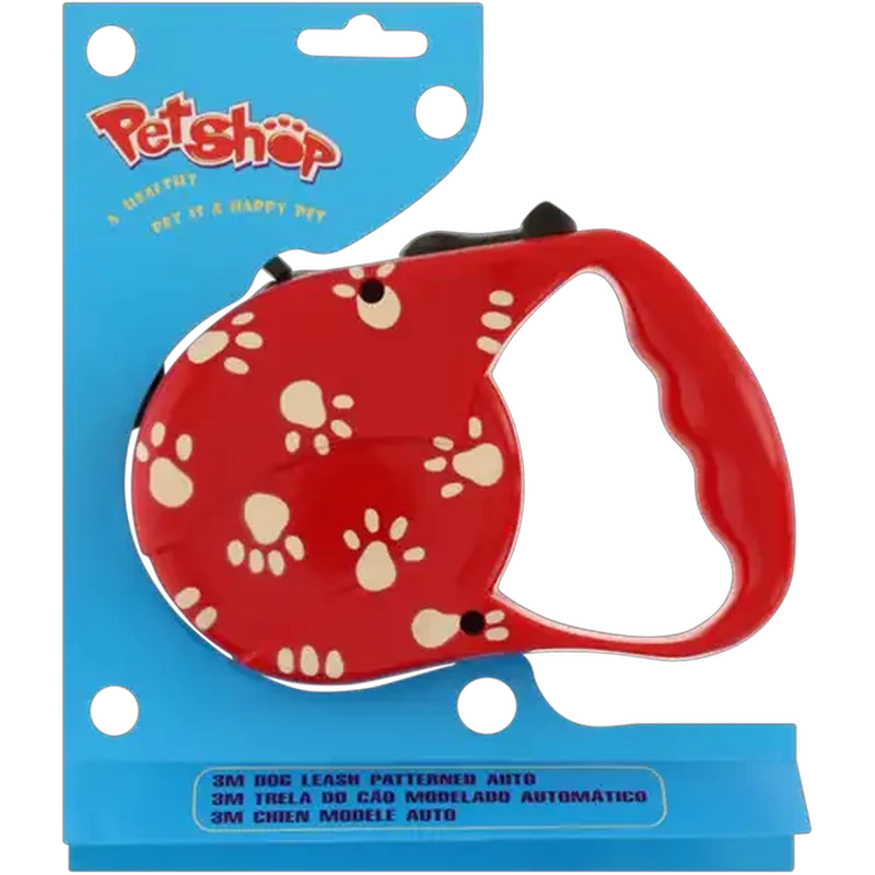 Petshop Patterned Dog Leash Auto Retract 3m