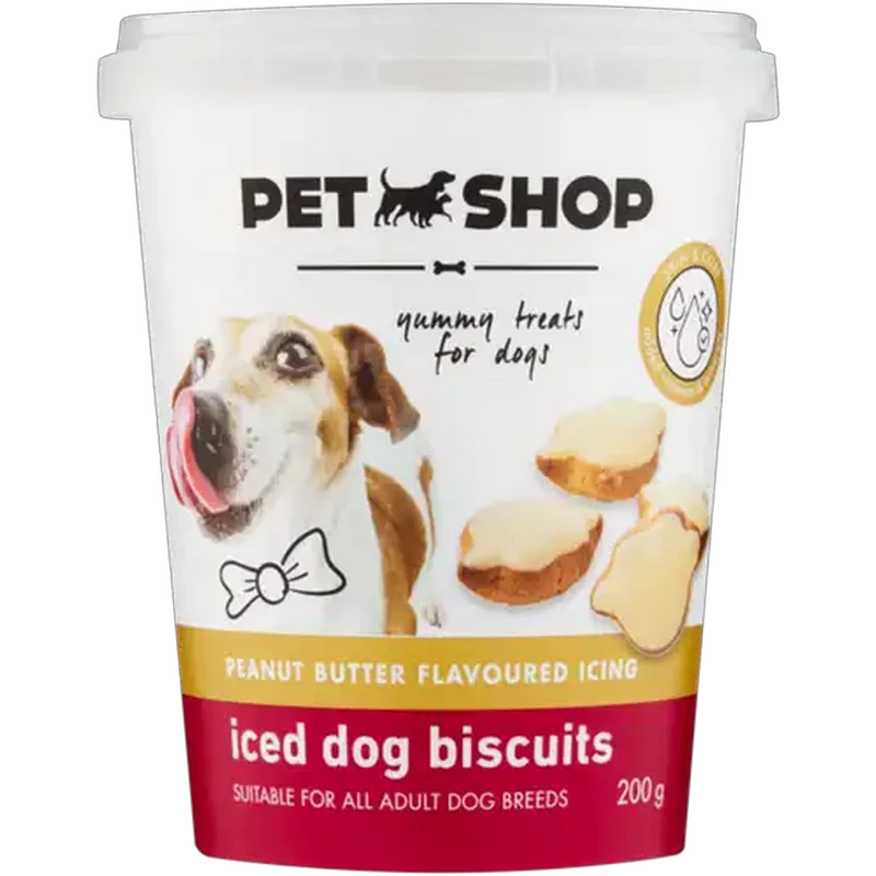 Petshop Peanut Butter Flavoured Iced Dog Biscuits 200g