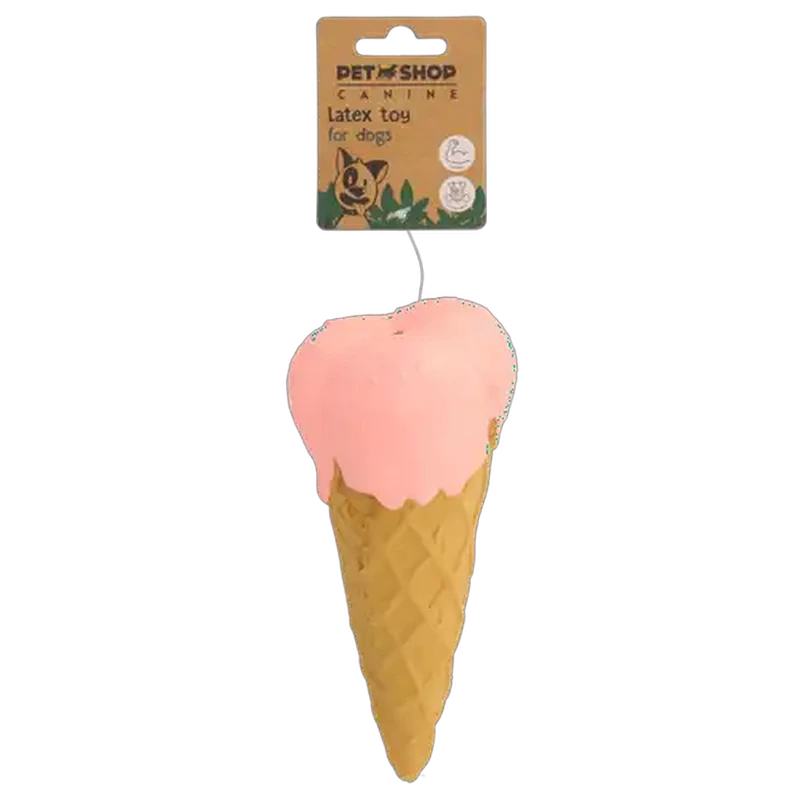 Petshop Pink & Brown Latex Ice Cream Dog Toy