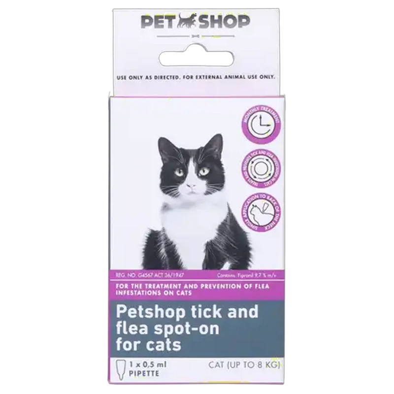 Petshop Tick & Flea Cats Spot-On 0.5ml