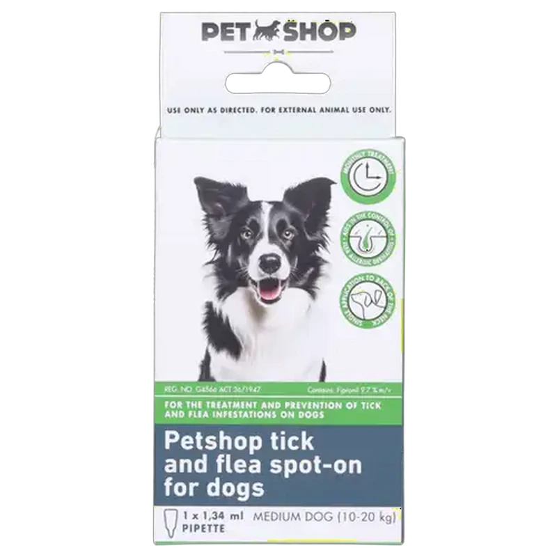 Petshop Tick & Flee Medium Dog Spot-On 1.34ml