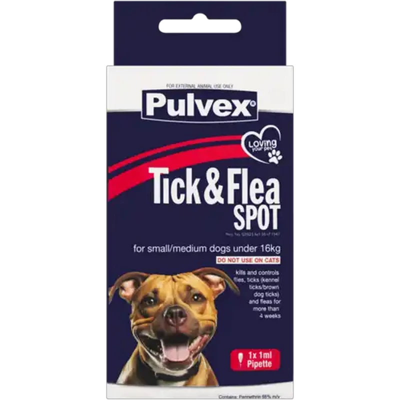 Pulvex Tick & Flea Spot for Dogs 1ml
