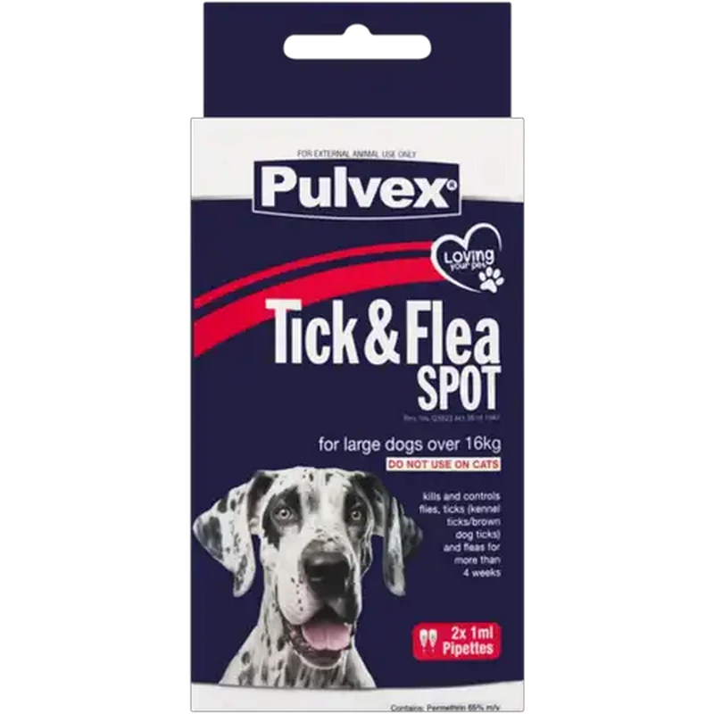 Pulvex Tick & Flea Spot for Dogs 2 x 1ml