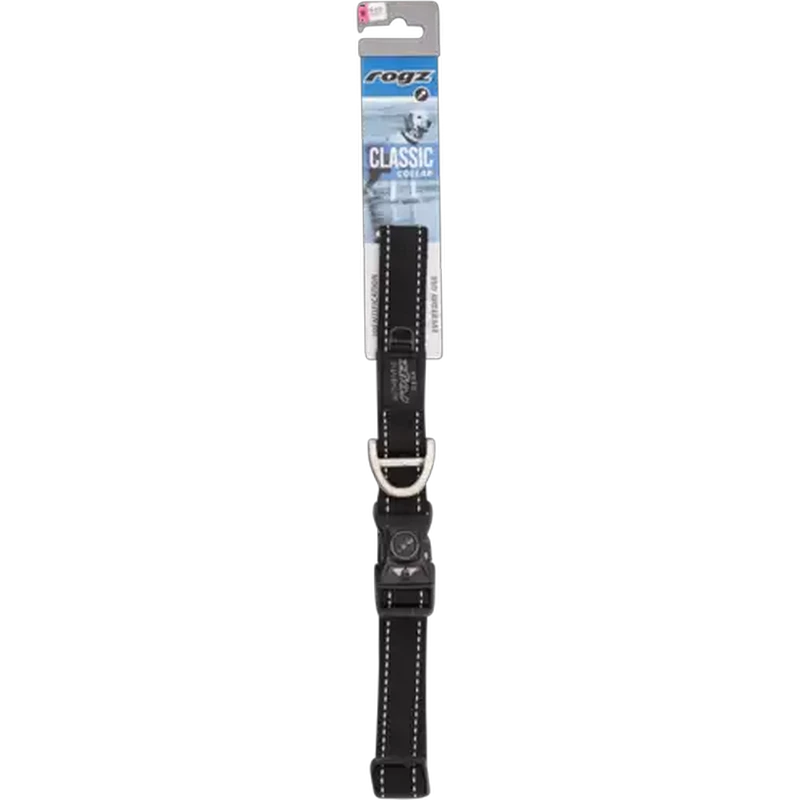 Rogz Extra Large Black Classic Dog Collar