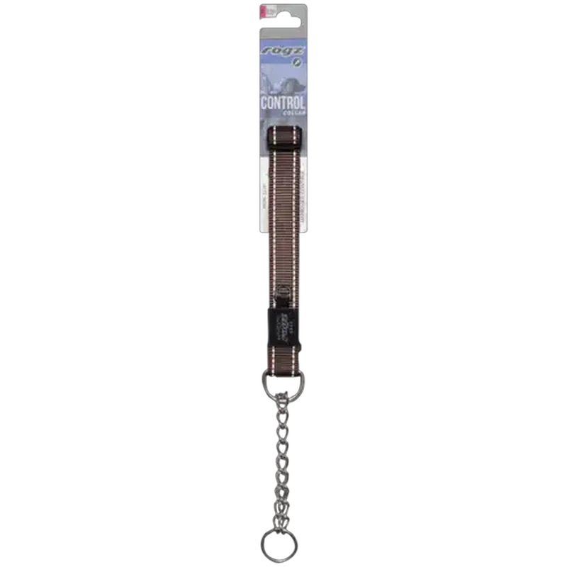 Rogz Extra Large Brown Utility Control Chain Dog Collar