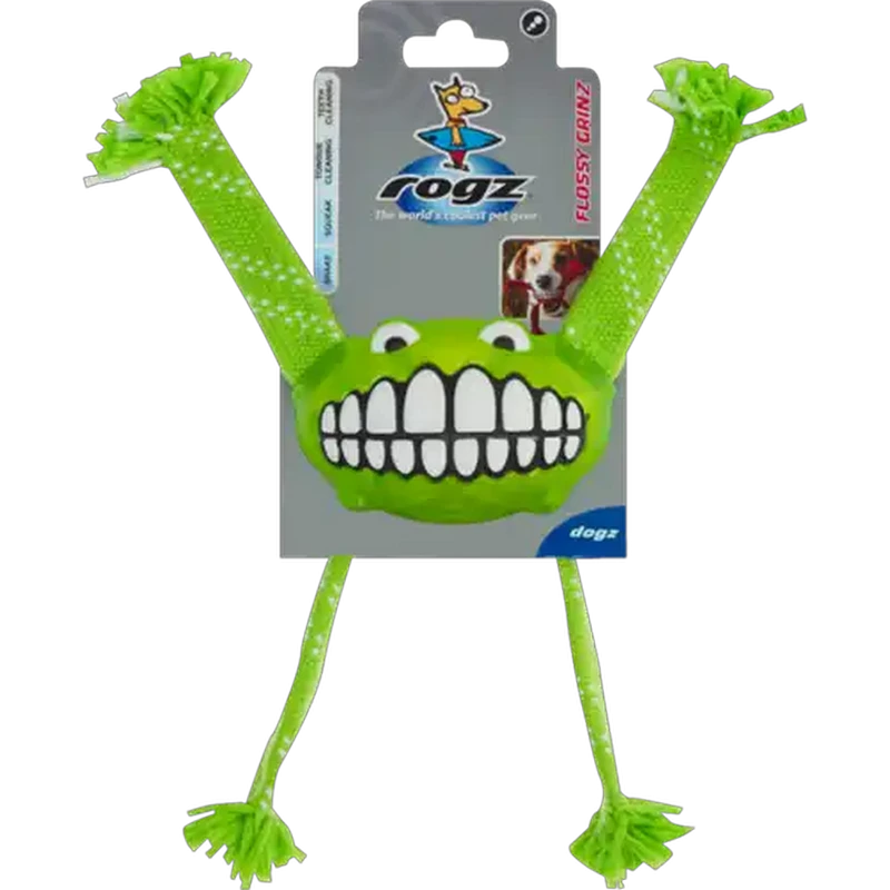 Rogz Flossy Grinz Lime Medium Dental Dog Toy