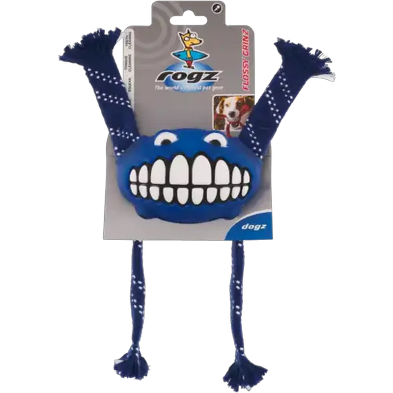 Rogz Large Blue Flossy Grinz Dental Dog Toy