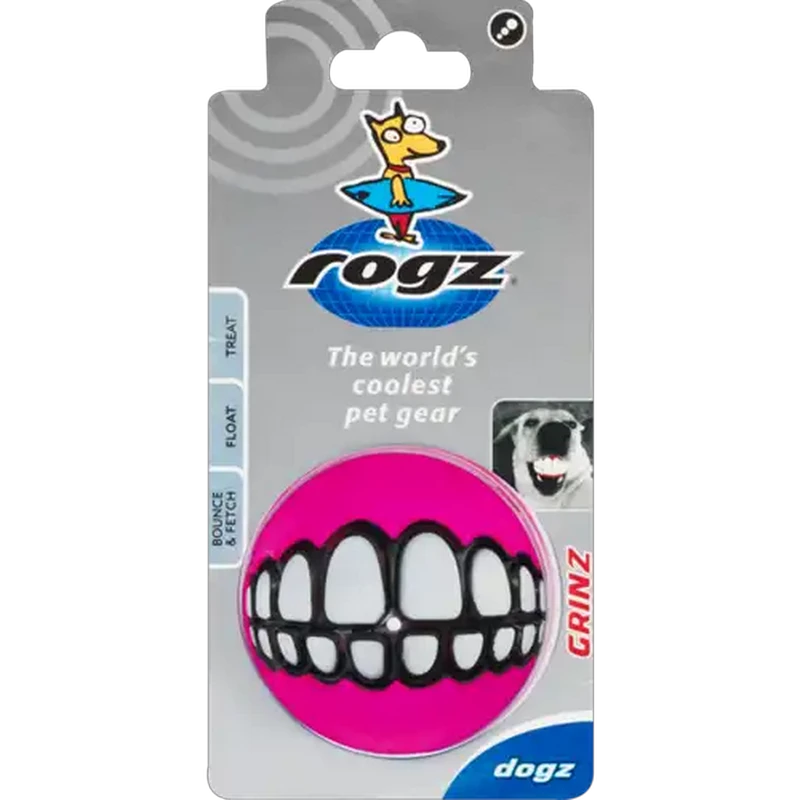 Rogz Large Pink Grinz Dog Treat Ball