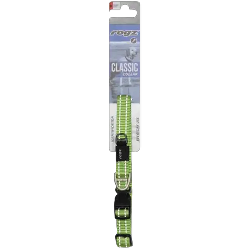 Rogz Medium Lime Classic Dog Collar