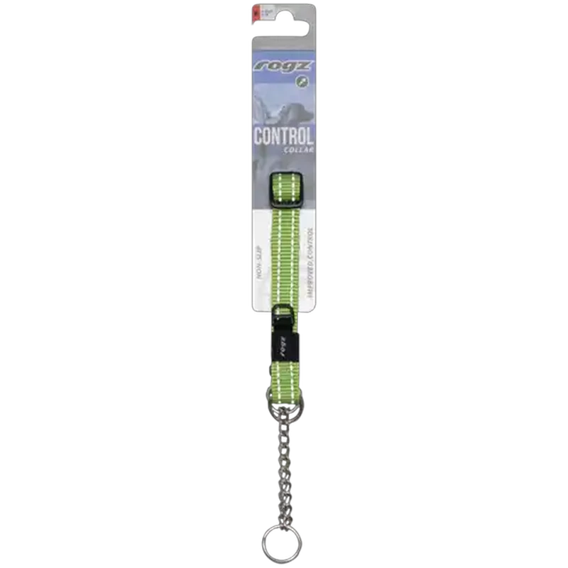 Rogz Medium Lime Utility Control Chain Dog Collar