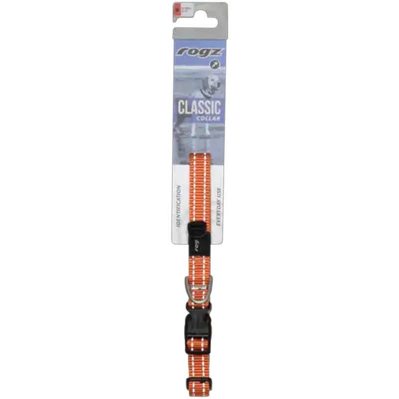 Rogz Medium Orange Snake Utility Safety Release Dog Collar