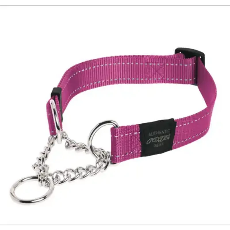 Rogz Medium Pink Utility Control Chain Dog Collar