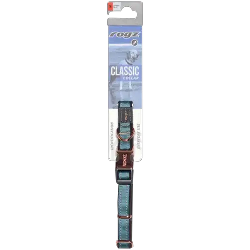 Rogz Medium Turquoise Moon Urban Classic Dog Collar