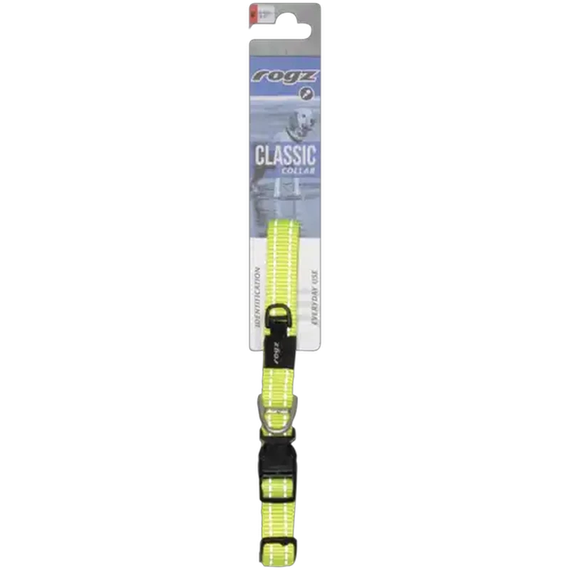 Rogz Medium Yellow Classic Dog Collar