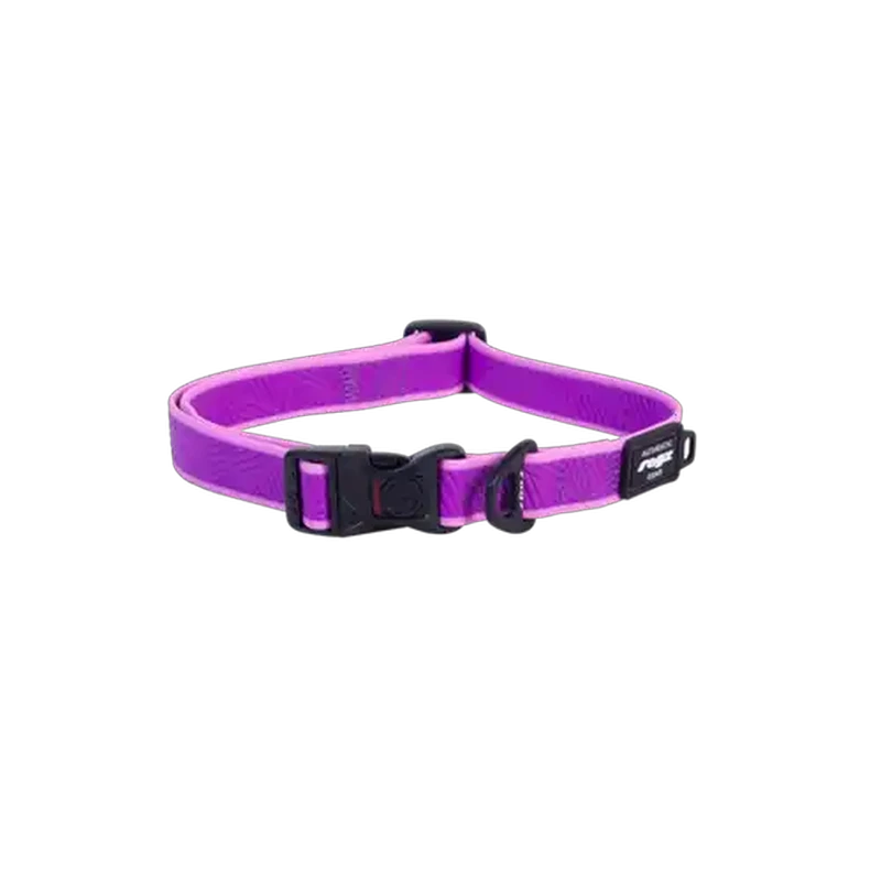 Rogz Purple Amphibian Classic Dog Collar Large