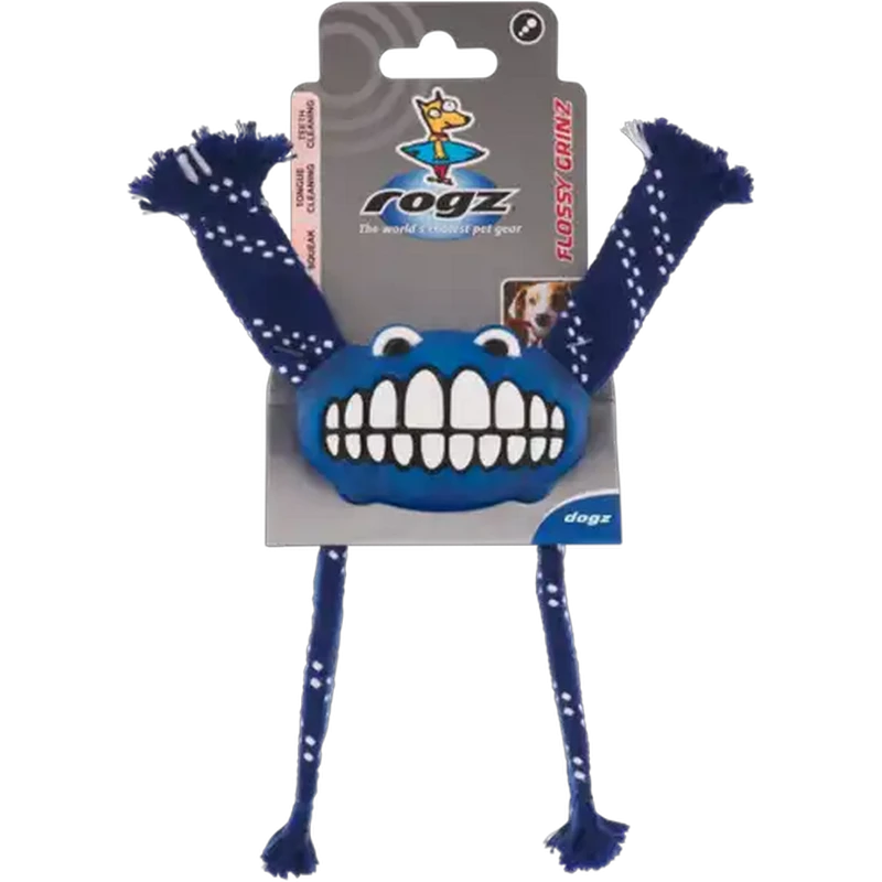 Rogz Small Blue Flossy Grinz Dental Dog Toy