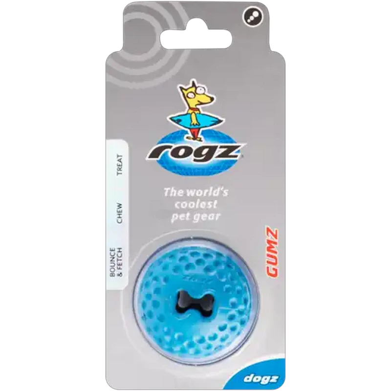 Rogz Small Blue Gumz Dog Ball Treat Toy