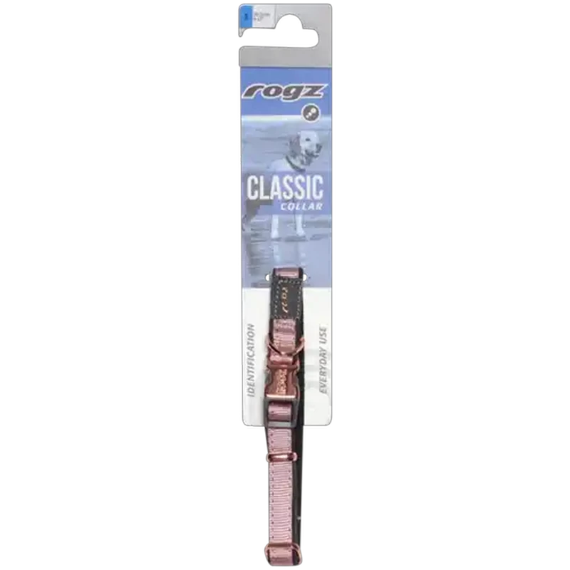 Rogz Small Pink With Rose Gold Urban Classic Dog Collar