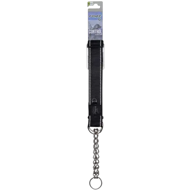 Rogz XXL Black Utility Control Chain Dog Collar