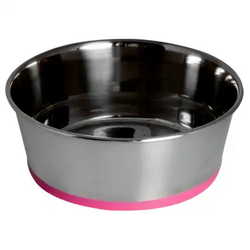 Rogz XXL Pink Non-Slip Stainless Steel Dog Bowl