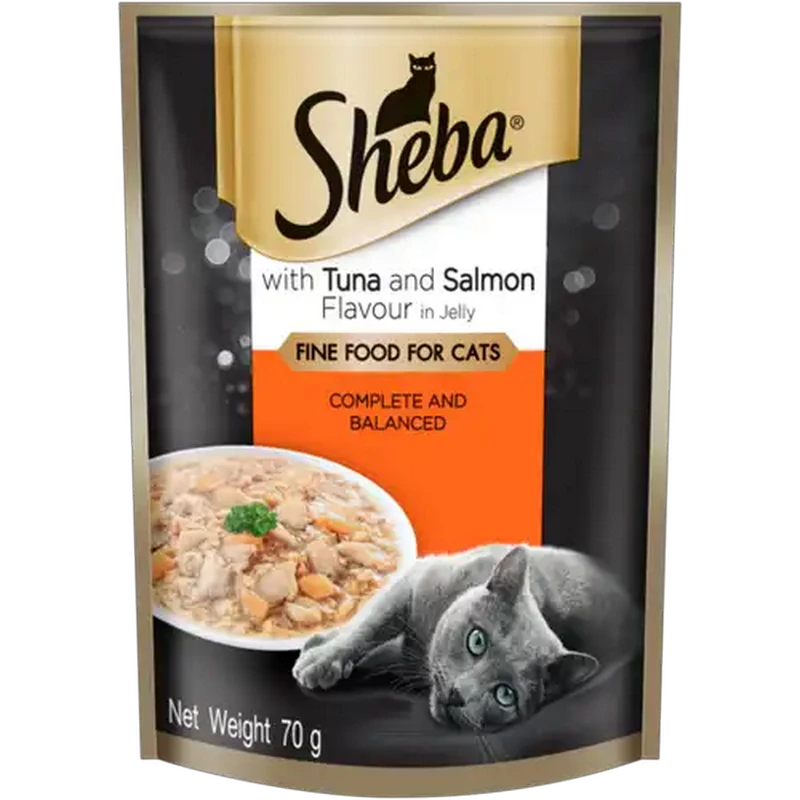 Sheba Tuna & Salmon Flavour Wet Cat Food in Jelly 70g