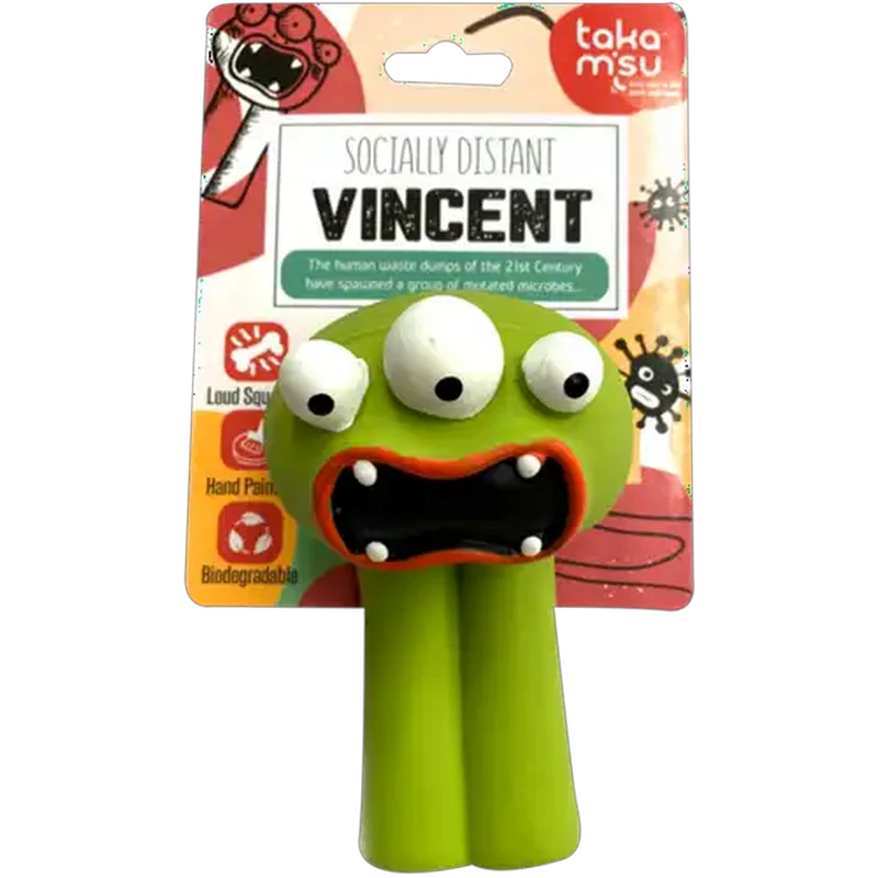 Takamisu Microbes Socially Distant Vincent Latex Dog Toy