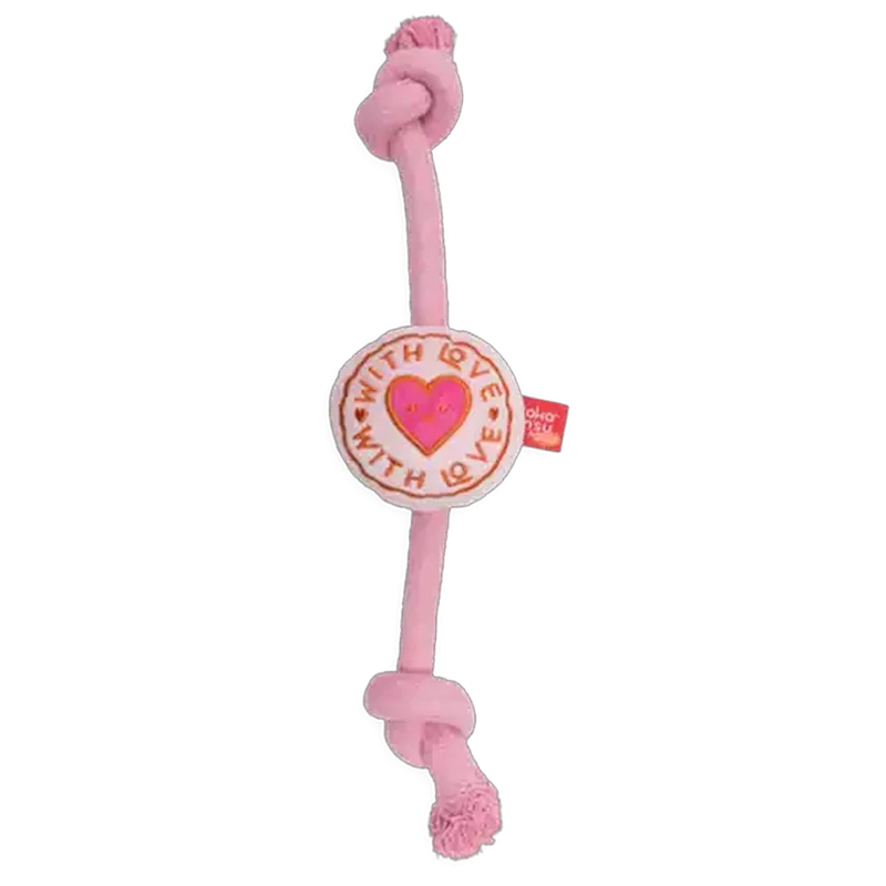 Takamisu Pink With Love Rope/Plush Dog Toy